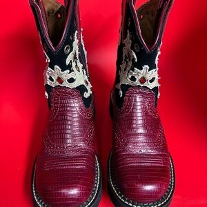 Ariat Fat Baby Red and Black Ankle Boots